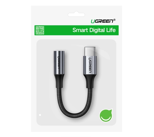 UGREEN AV161 do słuchawek USB-C / mini jack 3,5 mm 10 cm Szary