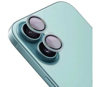 Bizon na aparat z aplikatorem Snap Lens do iPhone 16/16 Plus turkusowa ramka