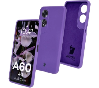 Bizon Silikonowe Soft do Oppo A60 4G Fioletowy