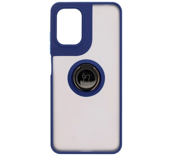 Bizon z uchwytem na palec Hybrid Ring do Motorola Moto G05/E15 przydymione z Granatową ramką