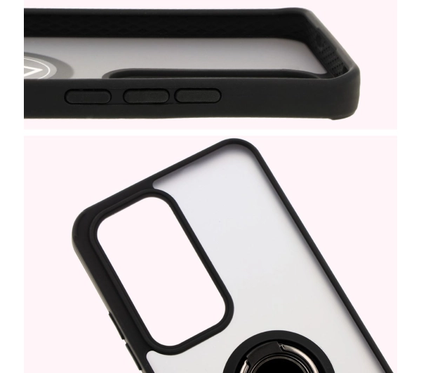 Bizon z uchwytem na palec Hybrid Ring do Oppo Reno 12 przydymione z Czarną ramką