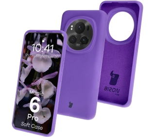 Bizon Silikonowe Soft do Honor Magic6 Pro Fioletowy