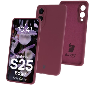 Bizon Silikonowe Soft do Samsung Galaxy S25 Edge Śliwkowy