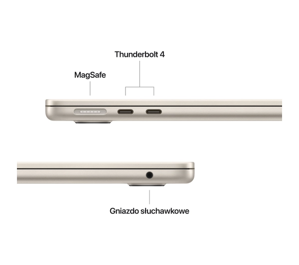 Apple MacBook Air 2025 13,6" M4 16GB RAM 512GB Dysk macOS Księżycowa poświata 70W Funkcje AI - Kup na Raty - RRSO 0%