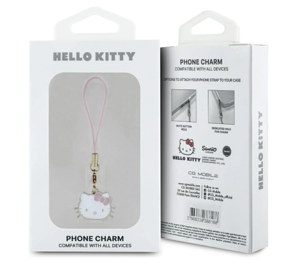 Hello Kitty Charm Kitty Head Różowy