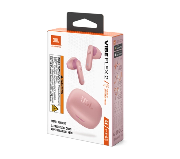JBL Vibe Flex 2 Pink Douszne Bluetooth 5.3 Różowy