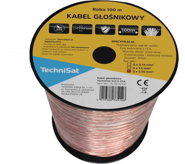 TechniSat 76-5014-00A  2x2,5mm, 100m