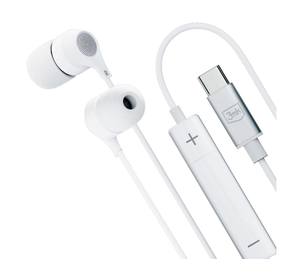 3mk Wired Earphones USB-C Biały - ⚡ BESTSELLERY ⚡