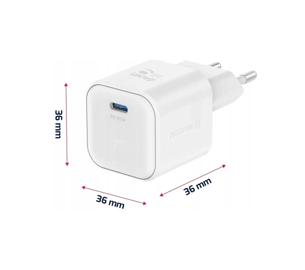 Swissten 22070240 GaN 1x USB-C - Lightning 35W Power Delivery Biały