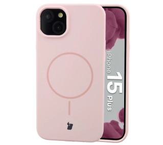 Bizon Soft z MagSafe do Apple iPhone 15 Plus Jasnoróżowy