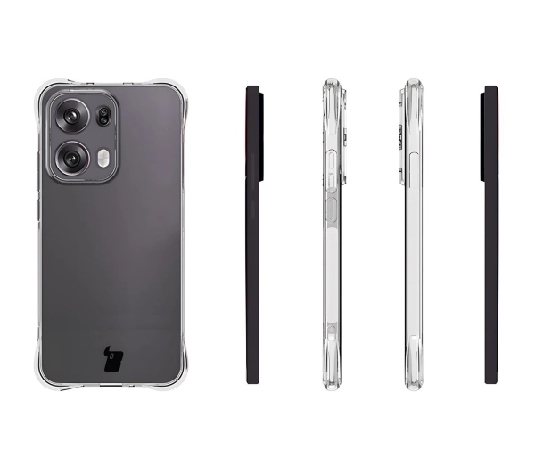 Bizon elastyczne etui Salpa + 2x folia na ekran Clear Pack do Oppo Reno13 Pro