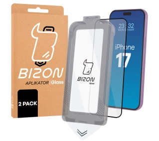 Bizon z ramką do łatwej aplikacji Glass Aplikator do iPhone 17 2szt