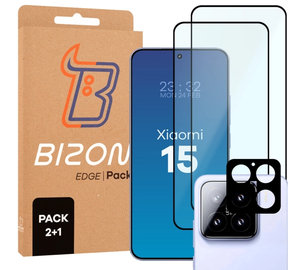Bizon 2x szkło + szybka na aparat Edge 2 Pack do Xiaomi 15