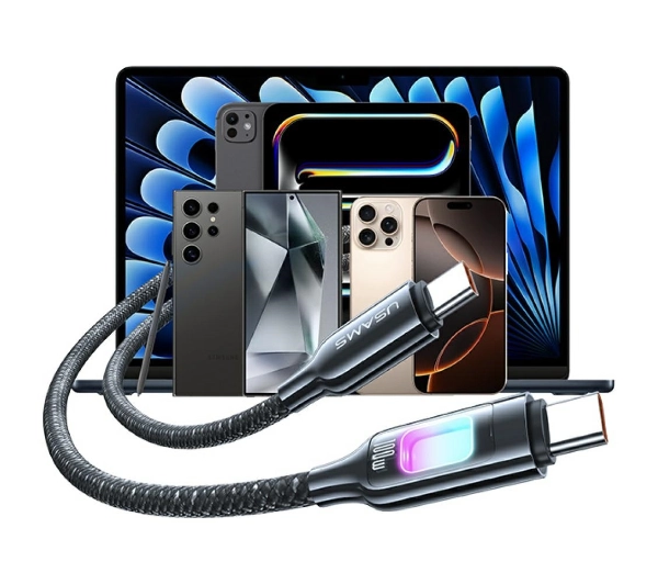 USAMS TC Series 100W USB-C do USB-C 1,2m Czarny