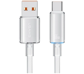 USAMS Cloud Series 6A USB-A do USB-C 1,2m Biały