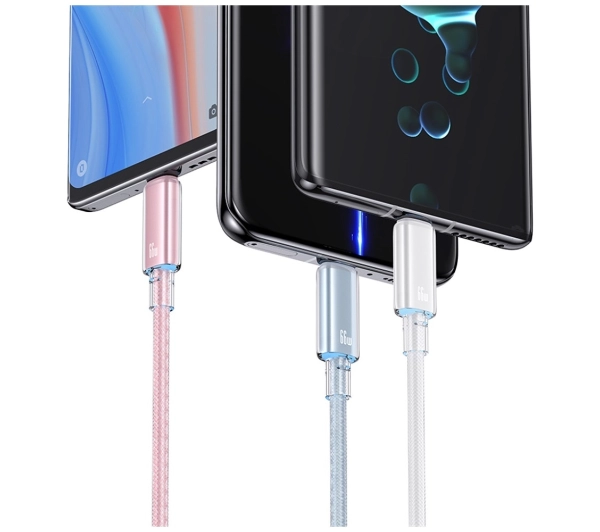 USAMS Cloud Series 6A USB-A do USB-C 1,2m Biały