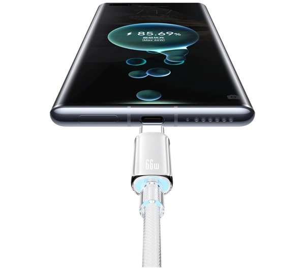 USAMS Cloud Series 6A USB-A do USB-C 1,2m Biały