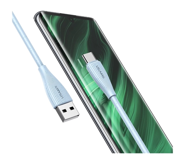 USAMS Green Series 18W 3A USB-A do USB-C 1m Biały