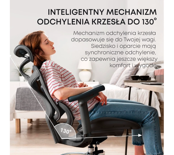 Sihoo Doro C300L Biurowy do 125kg Tkanina Czarny - Kup na Raty - RRSO 0%