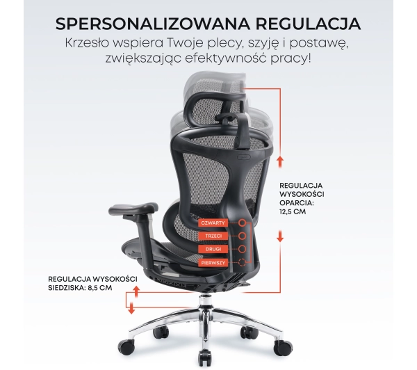 Sihoo Doro C300L Biurowy do 125kg Tkanina Czarny - Kup na Raty - RRSO 0%