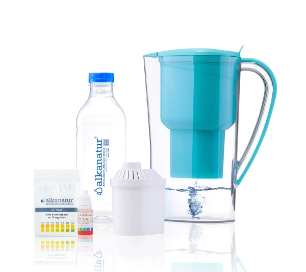 Dzbanki filtrujące - Alkanatur Drops 1 wkład Turkusowy