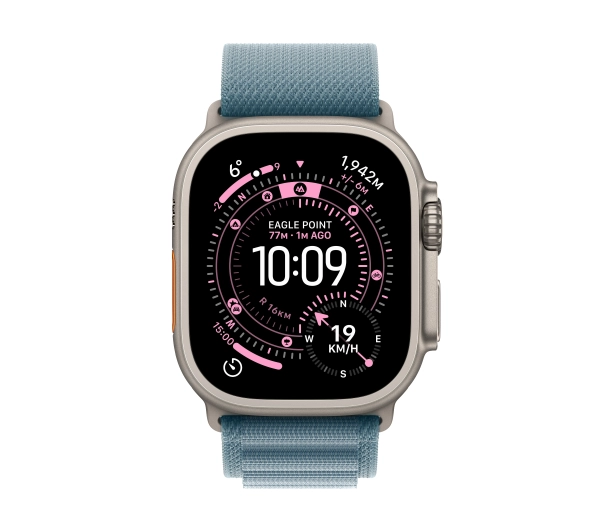 Apple Watch Ultra 3 GPS + Cellular koperta z naturalnego atural tytanu 49mm Opaska Alpine Niebieska Rozmiar L - Kup na Raty - RRSO 0%