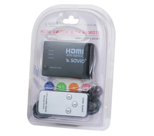 Savio CL-28 HDMI 3 porty + pilot
