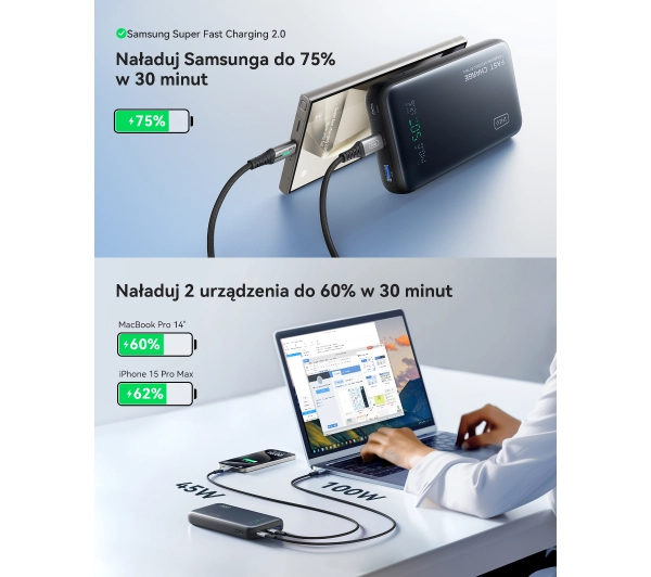 INIU P64-P1 Leopard Power 25000mAh 140W Granatowy - ⚡ EURO HIT CENOWY! ⚡ - Kup na Raty - RRSO 0%