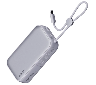 Aukey Spark Sling PB-Y47 10000mAh 30W Wbudowany kabel USB-C Biały - ⚡ EURO HIT CENOWY! ⚡