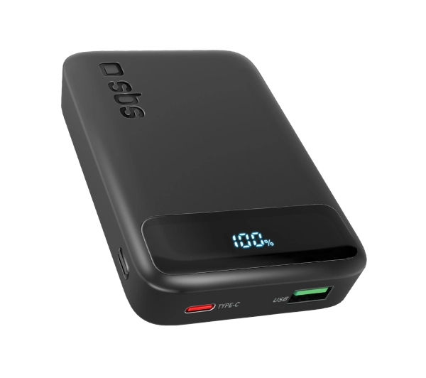 SBS TEBBCT10000LCDK Compact 10000mAh PD 20W LCD Czarny