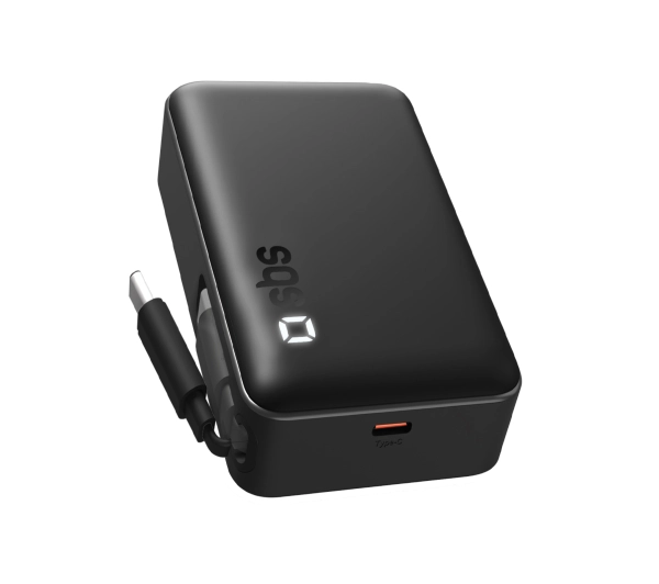 SBS TEBBCT10000PDRETK 10000mAh PD 20W Wbudowany kabel USB-C Czarny