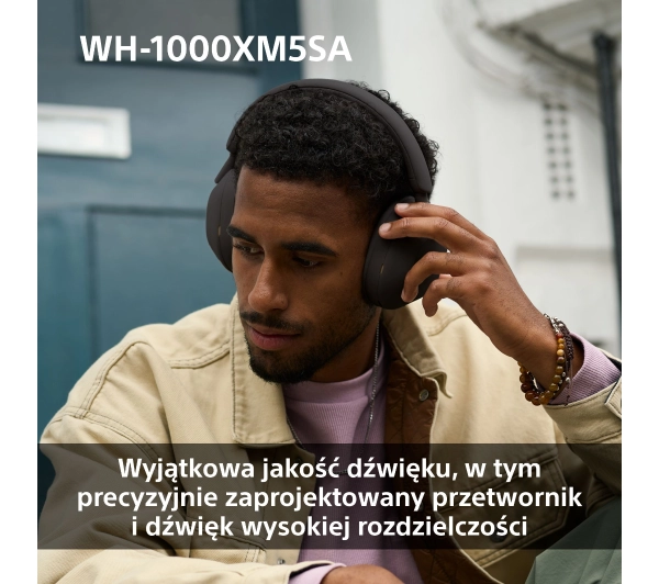 Sony WH-1000XM5SA ANC (Miękki futerał) Nauszne Bluetooth 5.2 Czarny - ⚡ BESTSELLERY ⚡ - Kup na Raty - RRSO 0%