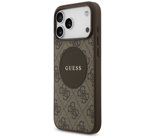 Guess 4G Circle Classic Logo MagSafe do iPhone 17 Pro Max Brązowy