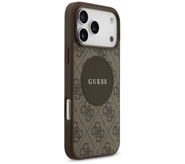 Guess 4G Circle Classic Logo MagSafe do iPhone 17 Pro Max Brązowy