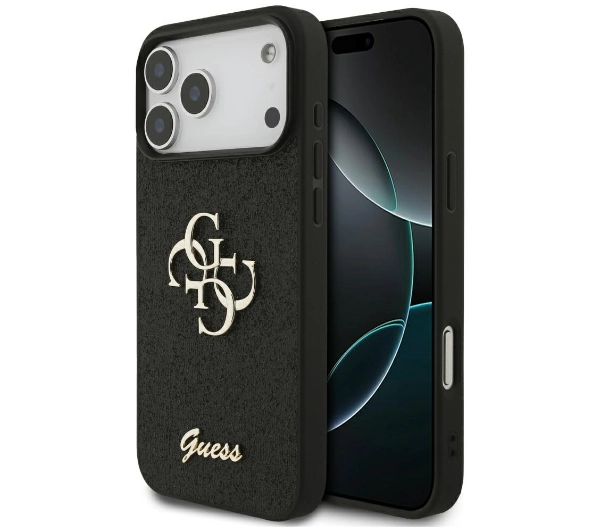 Guess Fixed Glitter Big 4G do iPhone 17 Pro Max czarny