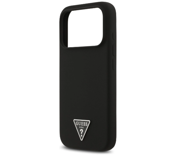 Guess Silicone Triangle Logo MagSafe do iPhone 17 Pro Max czarny