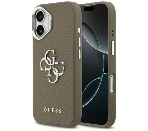 Guess Grained Big 4G Classic Logo do iPhone 17 brązowy