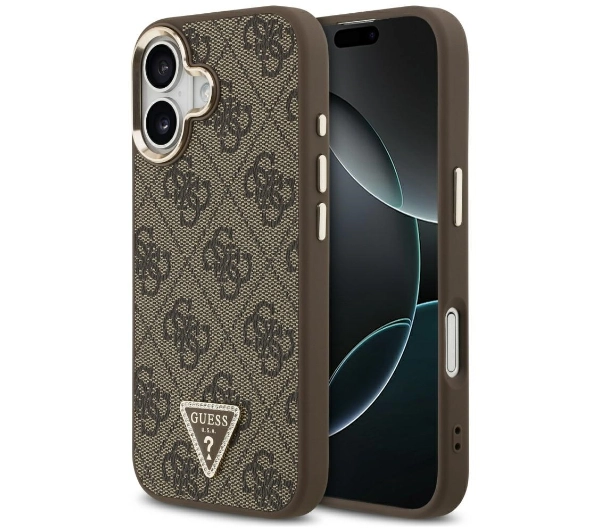Guess 4G Triangle Logo MagSafe do iPhone 17 brązowy złoty