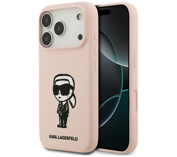 Karl Lagerfeld Silicone Karl Sketch & Logo MagSafe do iPhone 17 Pro Max Różowy