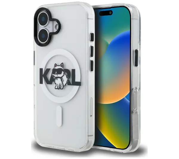 Karl Lagerfeld IML Choupette Sketch Logo MagSafe do iPhone 17 Przezroczysty