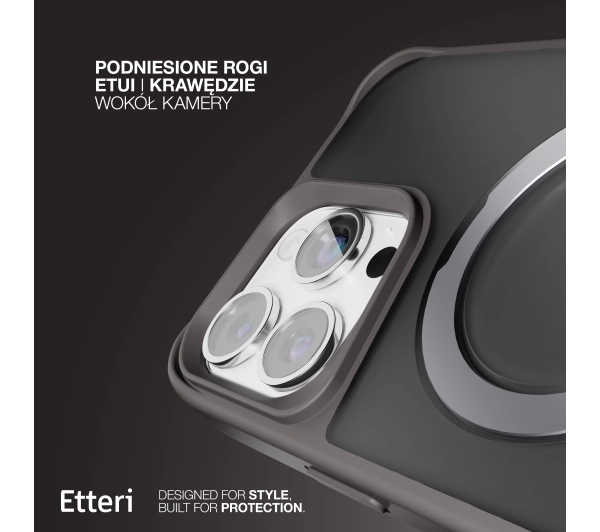 Etteri Matt Mag Ring do iPhone 15 Pro Max Szary