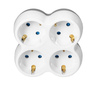 Orno OR-AE-13240(GS) (Schuko) 4 gniazda Biało-szary