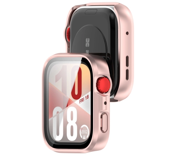 Bizon ze szkłem do Huawei Watch Fit 4 jasnoróżowy