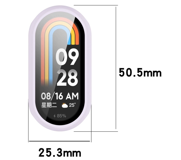 Bizon ze szkłem do Xiaomi Smart Band 10 fioletowy