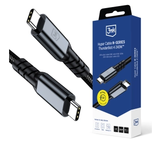 3mk Hyper Cable N-SERIES Thunderbolt 4 1m 48V/5A 40Gb/s 240W 8K60Hz Czarny - ⚡ EURO HIT CENOWY! ⚡
