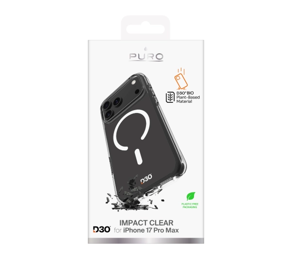 Puro D3O do iPhone 17 Pro Max Przeźroczysty