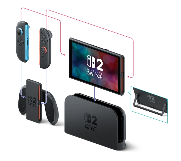 Nintendo Switch 2 Joy-Con Czarny + Etui Trust GXT 1251RB + Szkło hartowane Yaxo YGGSDG01T - Kup na Raty - RRSO 0%