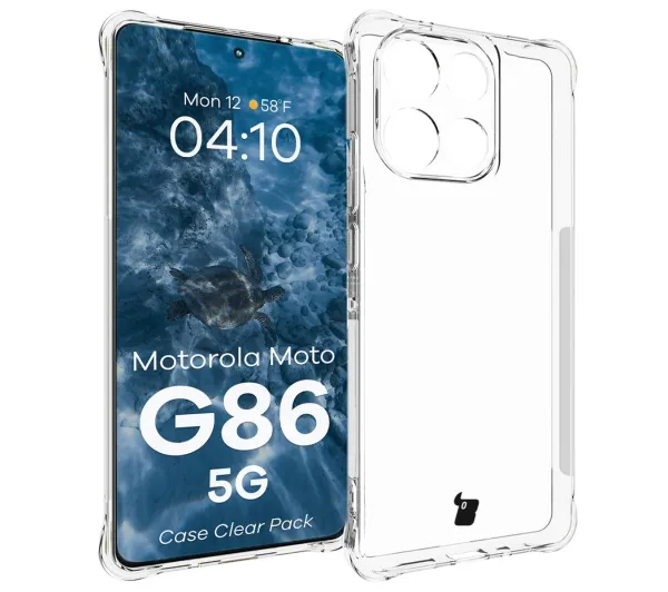 Bizon elastyczne etui Salpa + 2x folia na ekran Clear Pack do Motorola Moto G86 5G