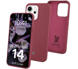 Bizon Silikonowe Soft do Oppo Reno14 Śliwkowy