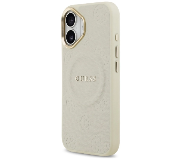 Guess Peony Hot Stamp MagSafe do iPhone 17 Beżowy
